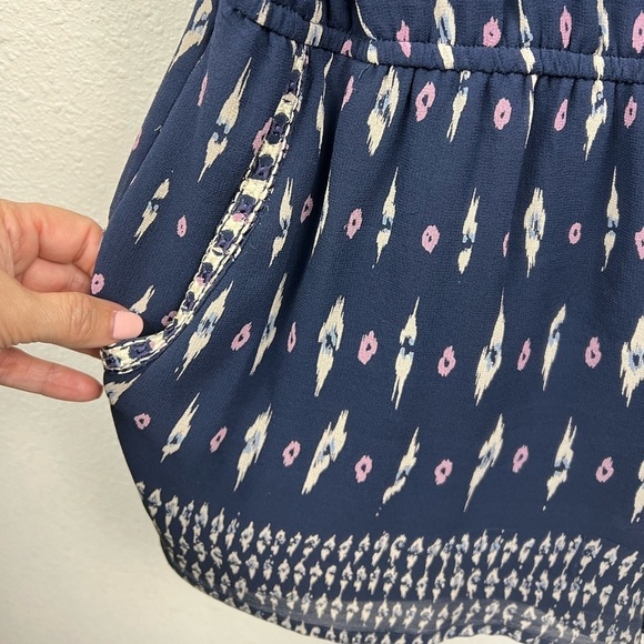 Joie Kayture Navy Silk Romper in Printed Georgette - Picture 10 of 16